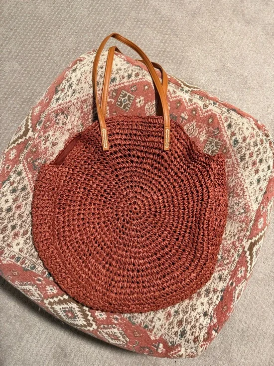 American Eagle raffia circle tote - Picture 2 of 4